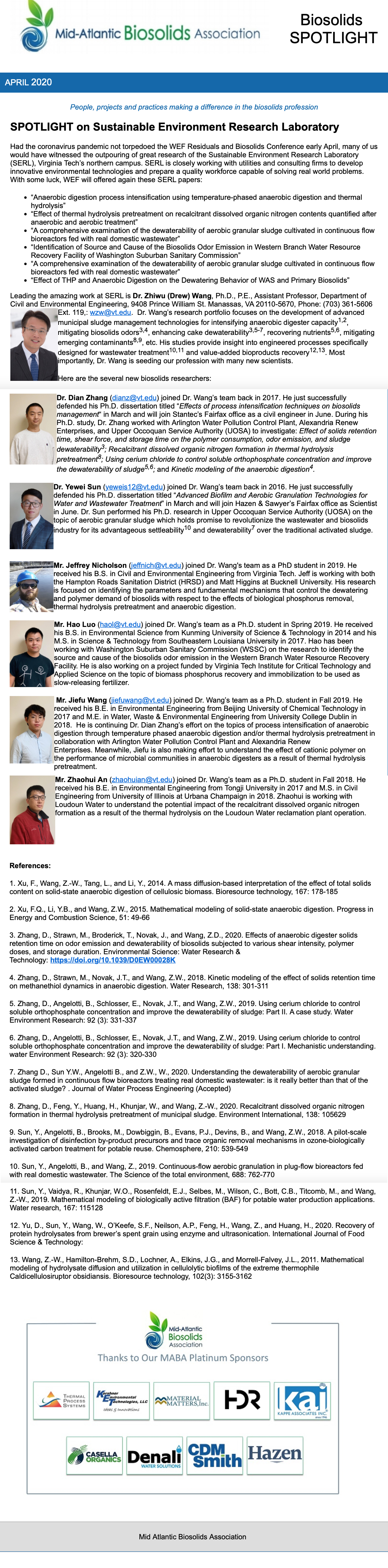 On Apr 14 Our Lab Was Spotlighted By The Mid Atlantic Biosolids Association The Charles E Via Jr Department Of Civil Environmental Engineering